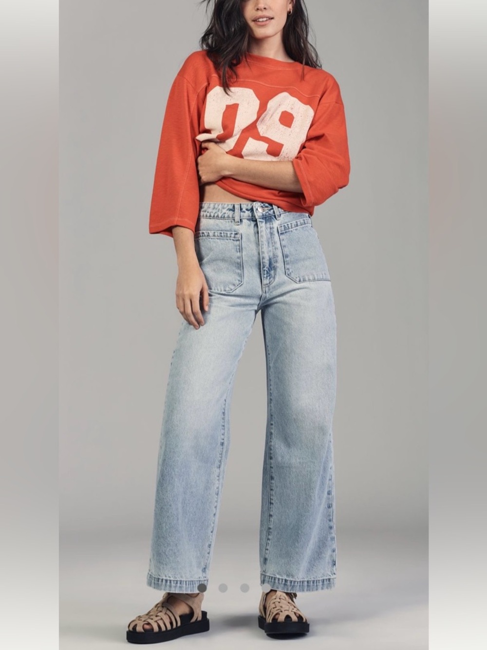 Rollas Sailor high rise crop wide leg jeans